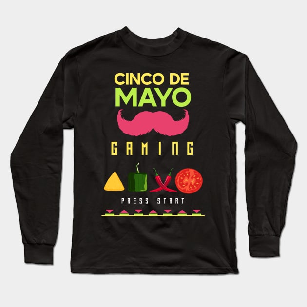 Cinco de mayo gaming fiesta Long Sleeve T-Shirt by HCreatives